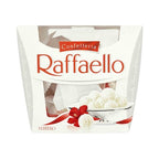 Carrefour Raffaelo chocolate with a coconut and almond filling, beautifully arranged in a white box.