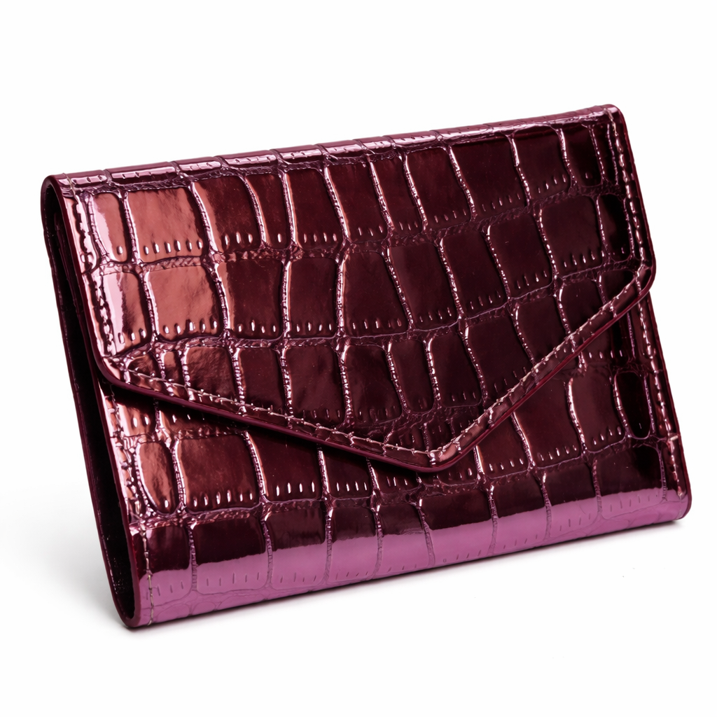 Givana glossy Queen wallet with sleek design and shiny finish, showcasing multiple card slots and a compact form.