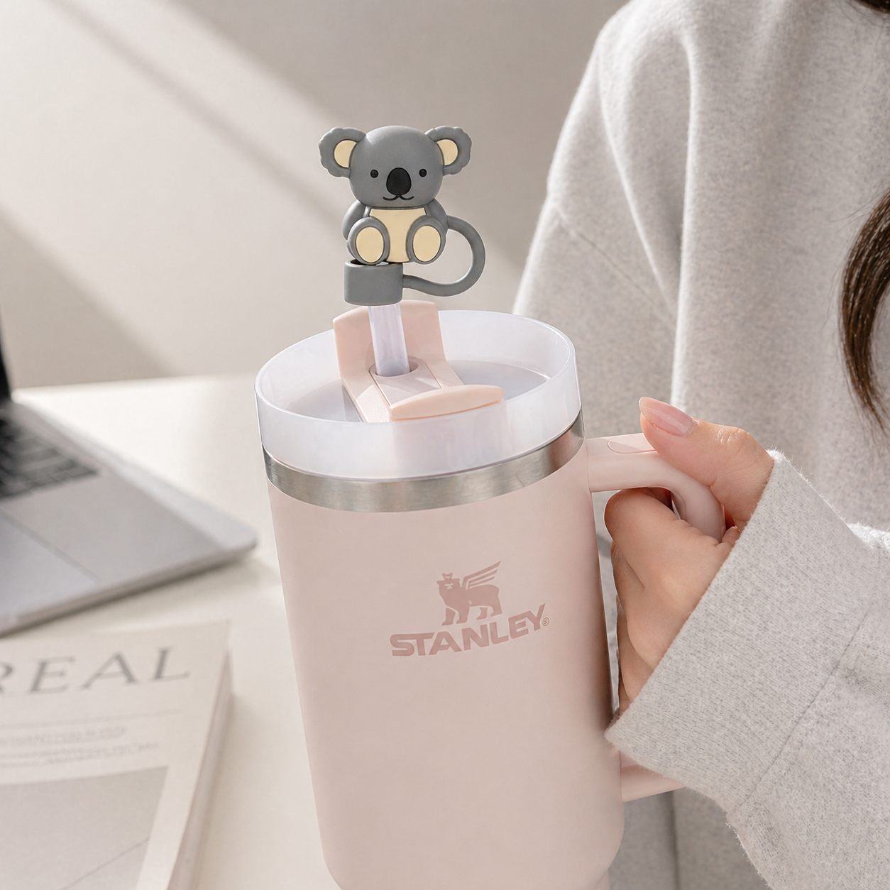 Cute Koala Straw Topper —Stanley Mug Accessory- Soft Edition 🐨✨
