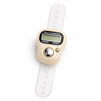 Givana digital Tasbih finger counter showing a sleek black device with a digital display and ergonomic design for prayer counting.