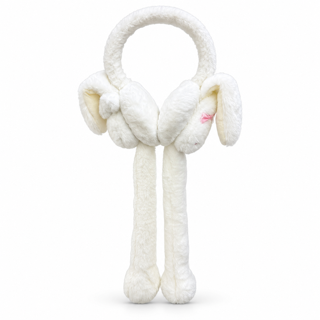 Bunny Moving Ears Plush Earmuffs – 4 Colors