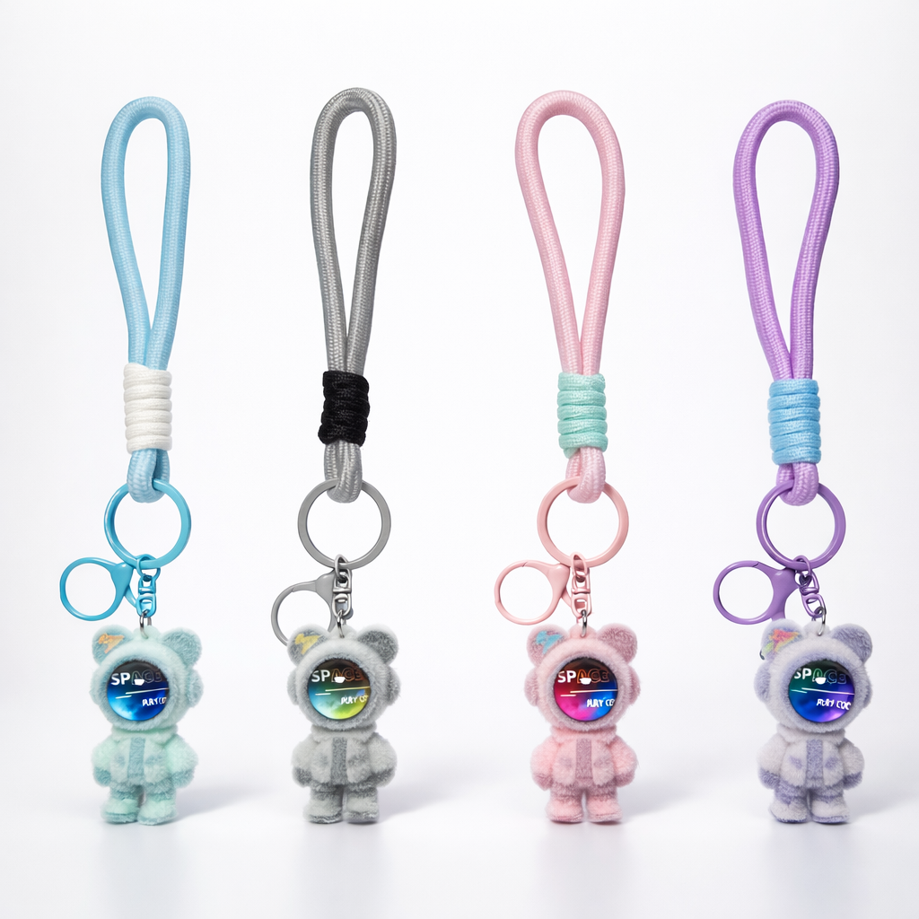 Givana astronaut space keychain featuring a detailed astronaut figure on a silver keyring, perfect for space enthusiasts.