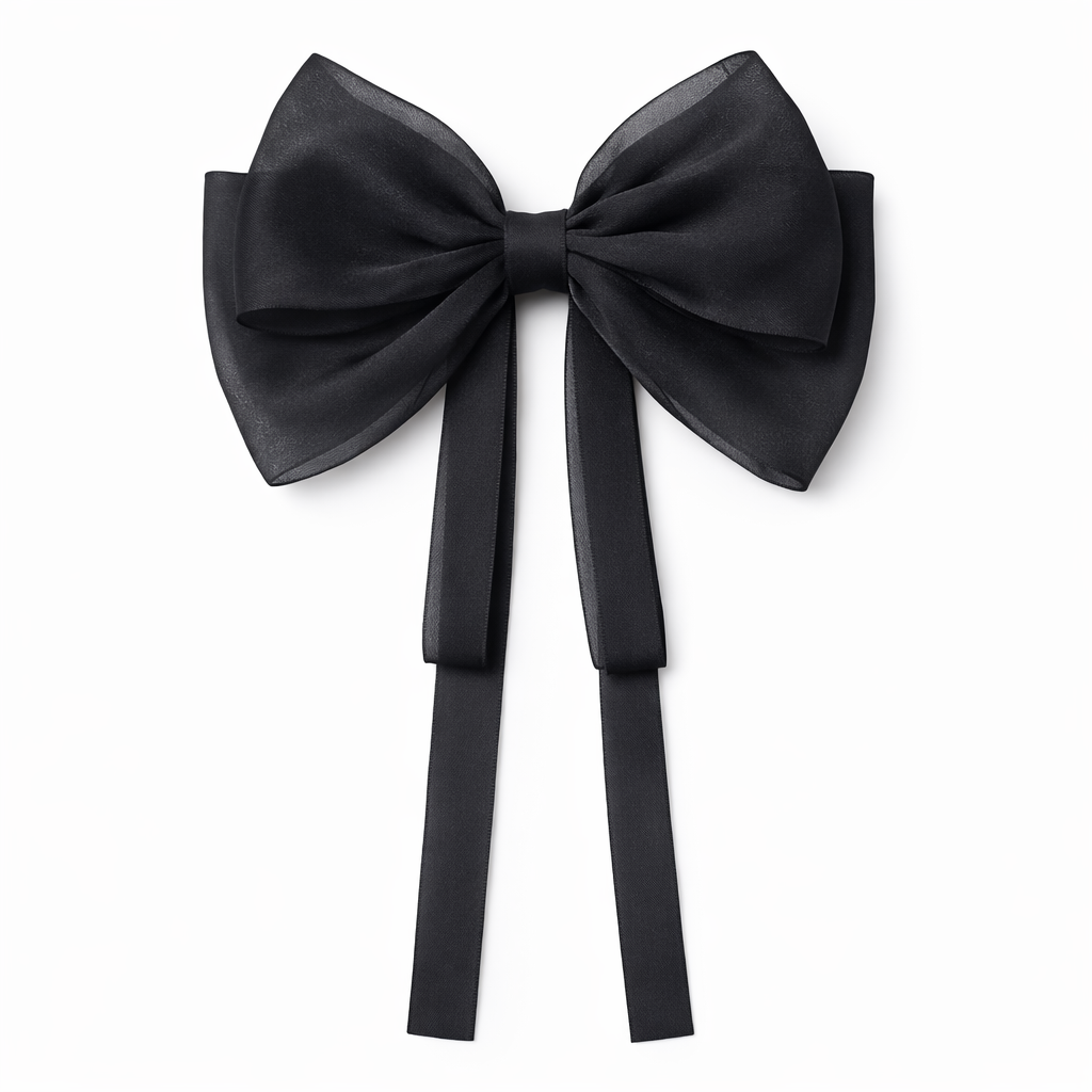 Givana chiffon bow hair clip in soft pink, featuring a delicate design and elegant texture for stylish hair accessories.