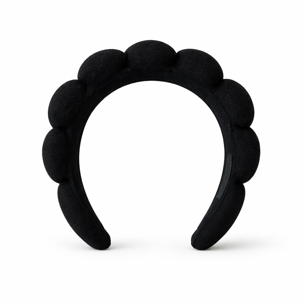 Givana Puffy Spa Skincare Headband in soft plush fabric, designed to keep hair away during skincare and facial treatments.