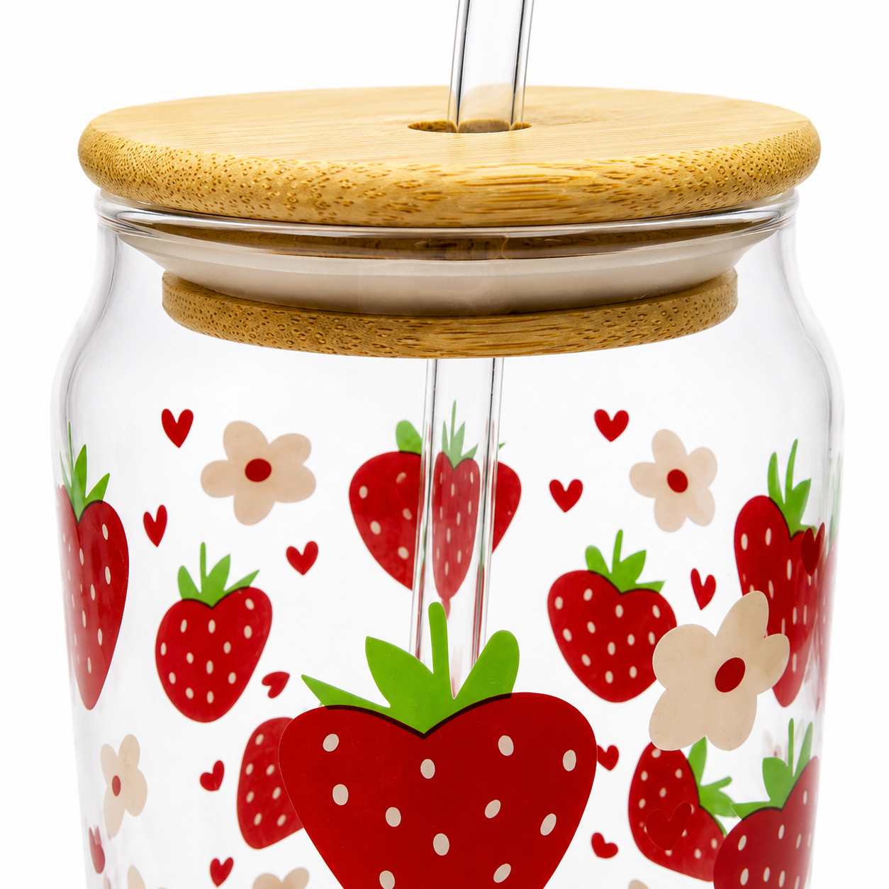 strawberry iced Coffee Glass Cup 🍓✨