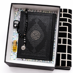 Elegant black Islamic gift box with intricate design and backrest edition by Givana, suitable for special religious occasions.
