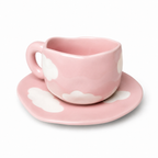 Cloud Ceramic Mug & Saucer 🩵🩷