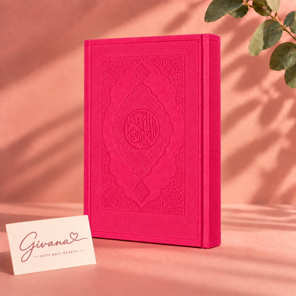 Elegant Leather Quran – 17×24 cm | Pink Edition 🌸