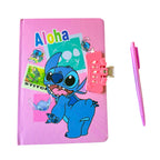 Givana Stitch "Aloha Secrets" secret diary with lock and pen, featuring colorful Stitch character design for kids’ journaling.