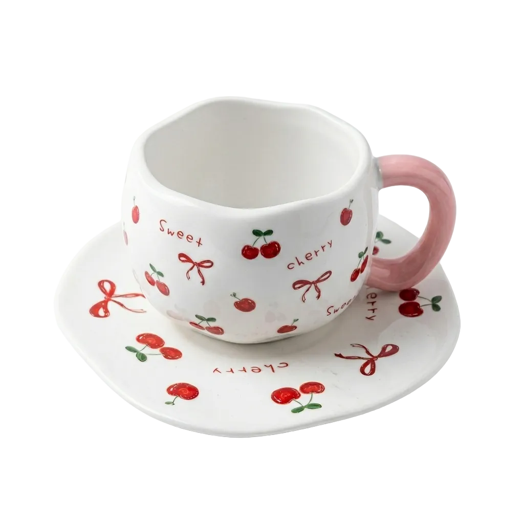 Givana SHEIN Cup & Saucer mug with white ceramic finish, featuring a smooth handle and classic design for hot beverages.
