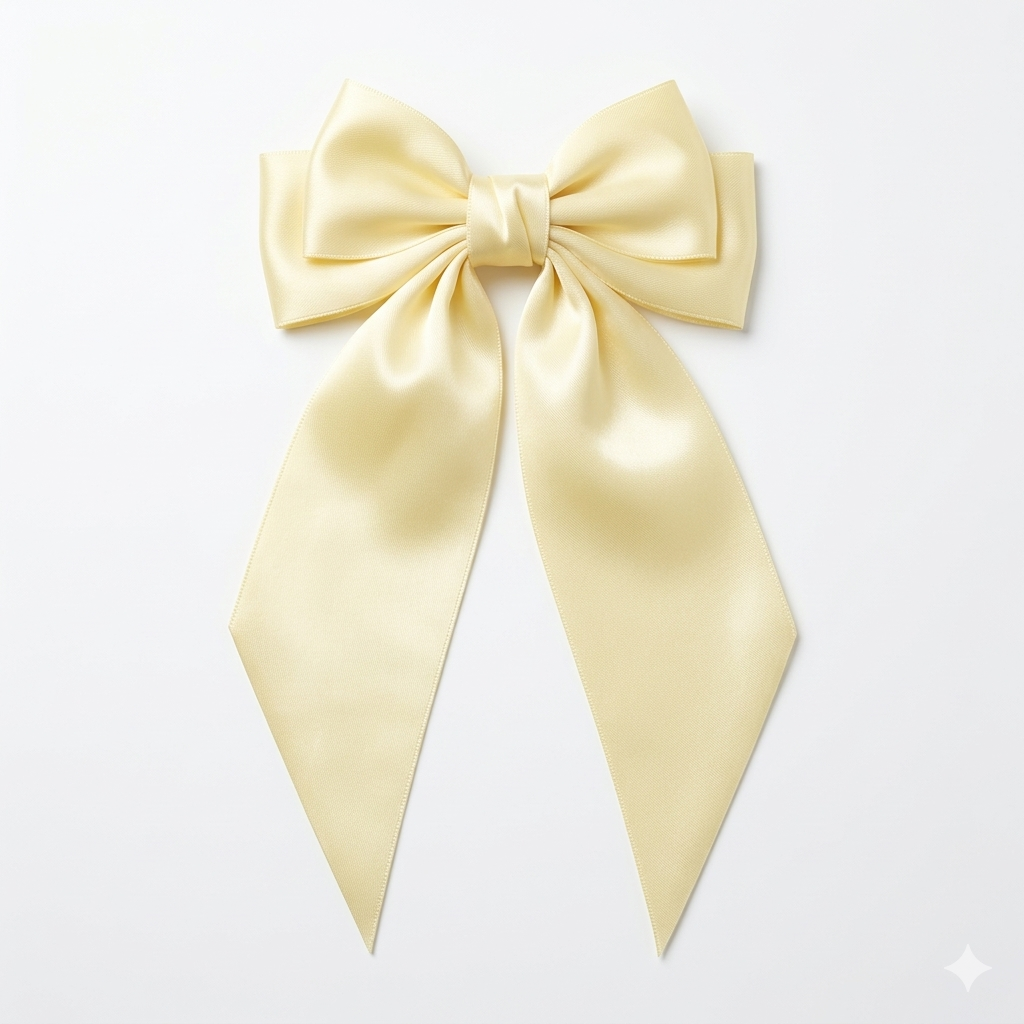 Elegant satin ribbon bow hair clip by Givana featuring a stylish, shiny bow design for decorative hair styling.