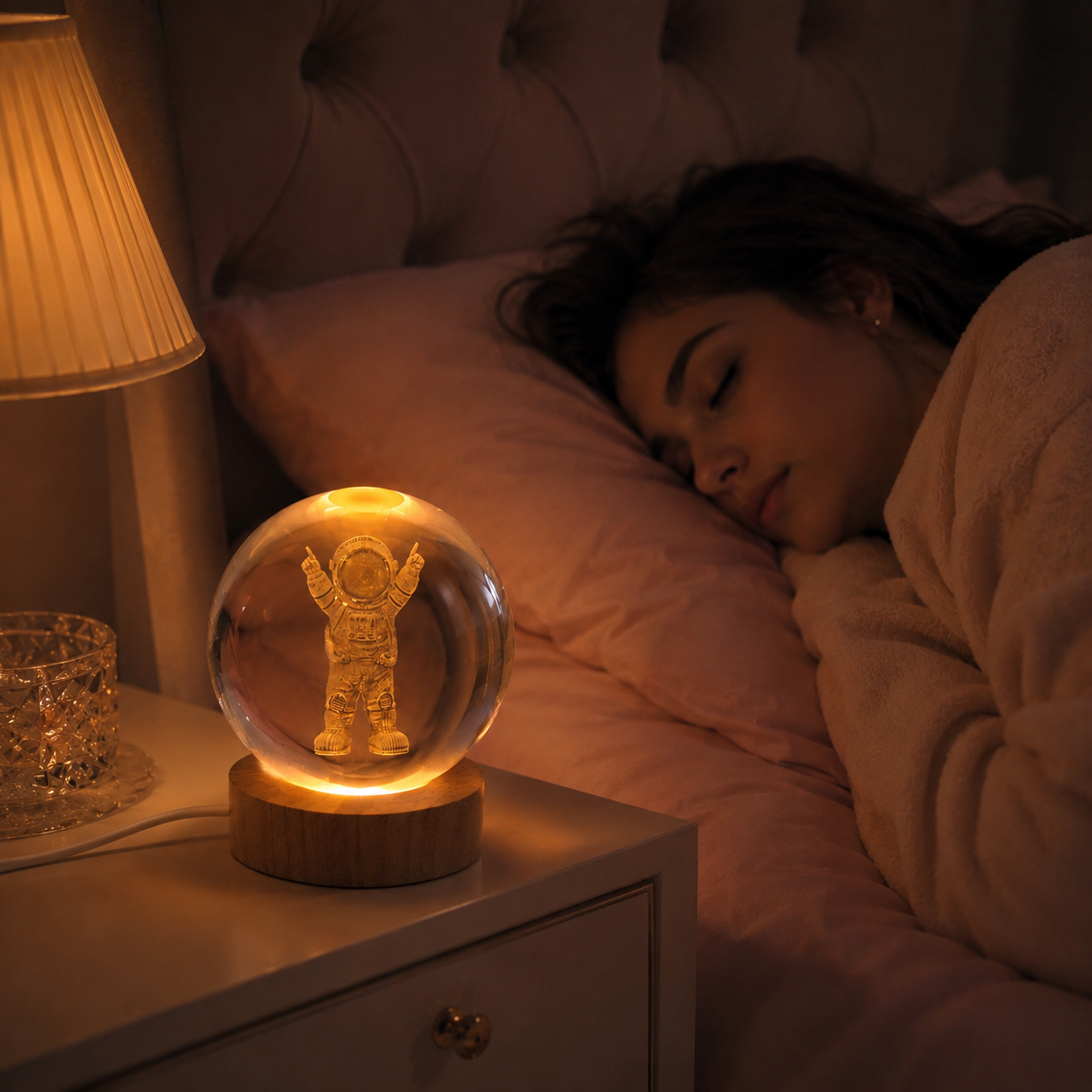 Cosmic Explorer Glow – Rotating Crystal Lamp (Large Size) 🚀✨