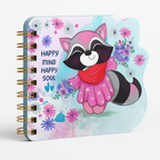 Givana cute A6 notebook with a colorful cover, open to show lined pages, perfect for note-taking or journaling.