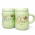 Givana King & Queen couple mugs set featuring elegant designs for sharing drinks together.