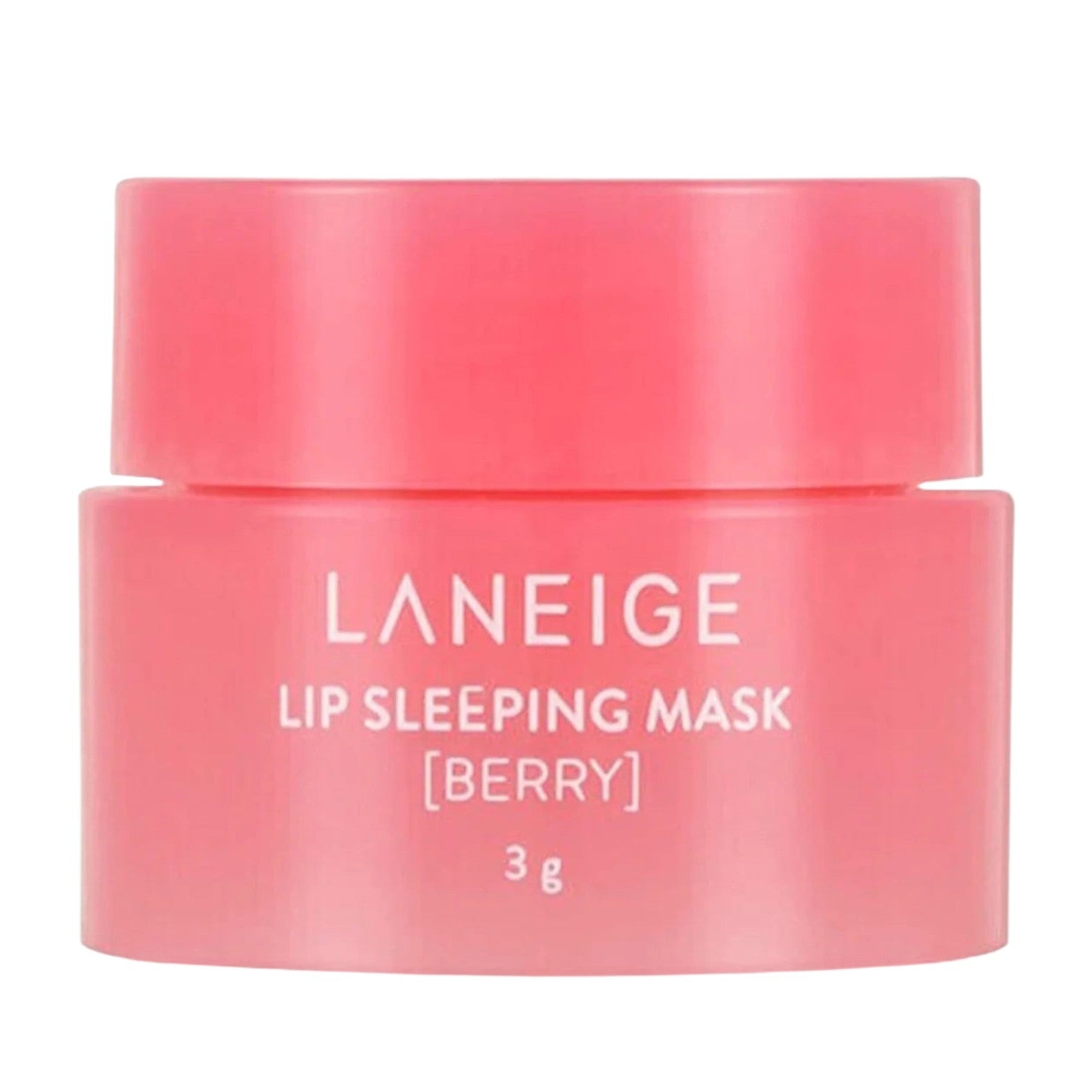 Givana Laneige Lip Sleeping Berry Mask 3g in a small jar with berry-flavored lip mask visible inside