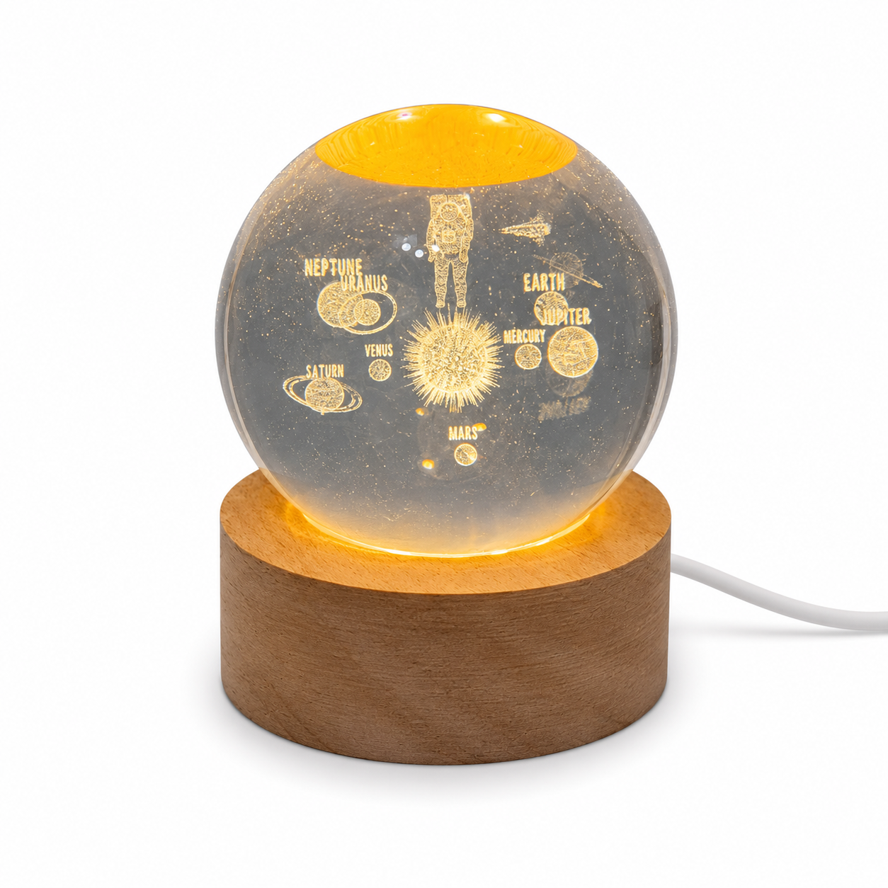 Cosmic Discovery Glow – Crystal Lamp (Large Size) 🚀✨
