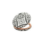 Givana luxury double-sided pocket mirror with ornate design, featuring two reflective surfaces for personal grooming.