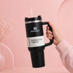 Givana Stanley Glow Tumbler mug in six vibrant colors, featuring a glow-in-the-dark design and ergonomic shape.