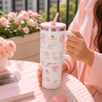 Stanley Rose Luxe No-Spill Tumbler 🌷— Original Stanley • 100% Leakproof • Premium Quality ✨