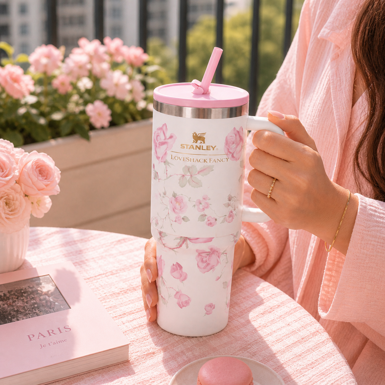 Stanley Rose Luxe No-Spill Tumbler 🌷— Original Stanley • 100% Leakproof • Premium Quality ✨