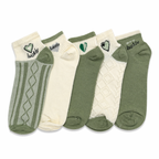 Lucky Mood Socks by Givana featuring five colorful designs with cheerful, playful patterns and vibrant green accents.