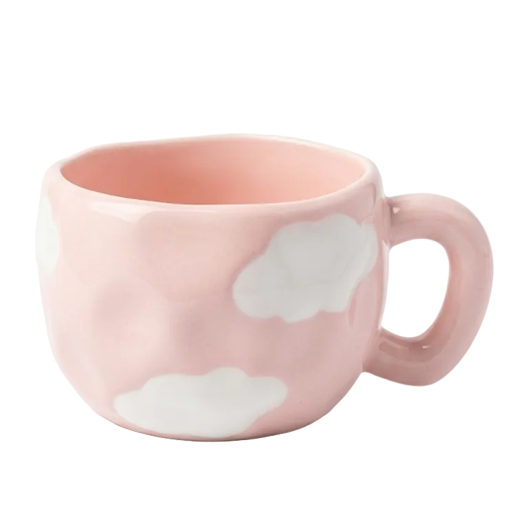 Givana SHEIN Cloud Mug with a soft pastel cloud design, ceramic cup perfect for coffee or tea.