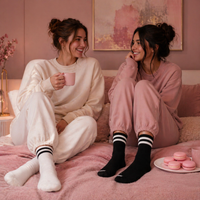 Givana Retro Vibe Crew Socks featuring vibrant patterns, available in two colorful designs, made from comfortable knit fabric.