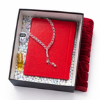 Classic red Islamic gift box by Givana featuring intricate Islamic patterns and a secure lid, ideal for special occasions.