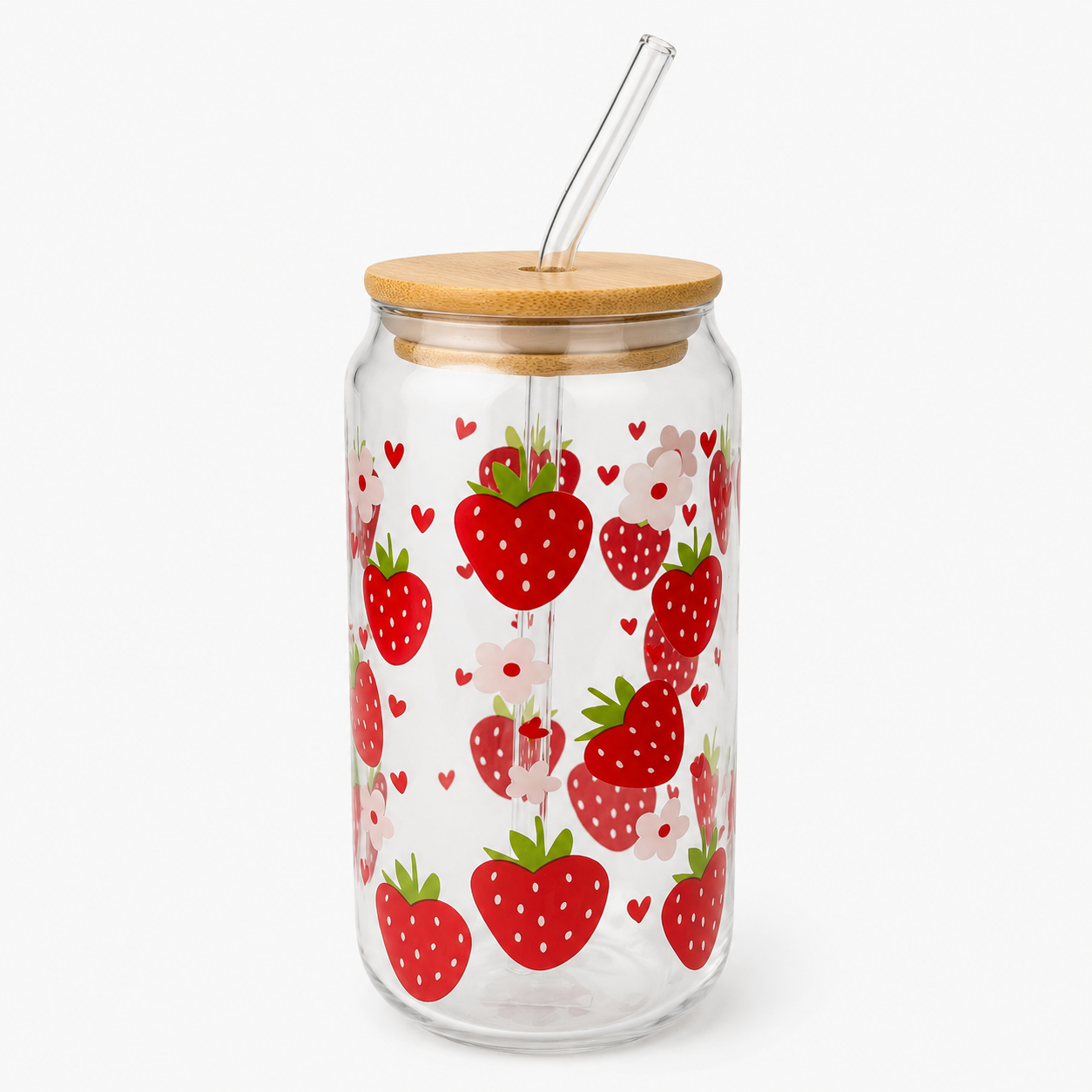 strawberry iced Coffee Glass Cup 🍓✨