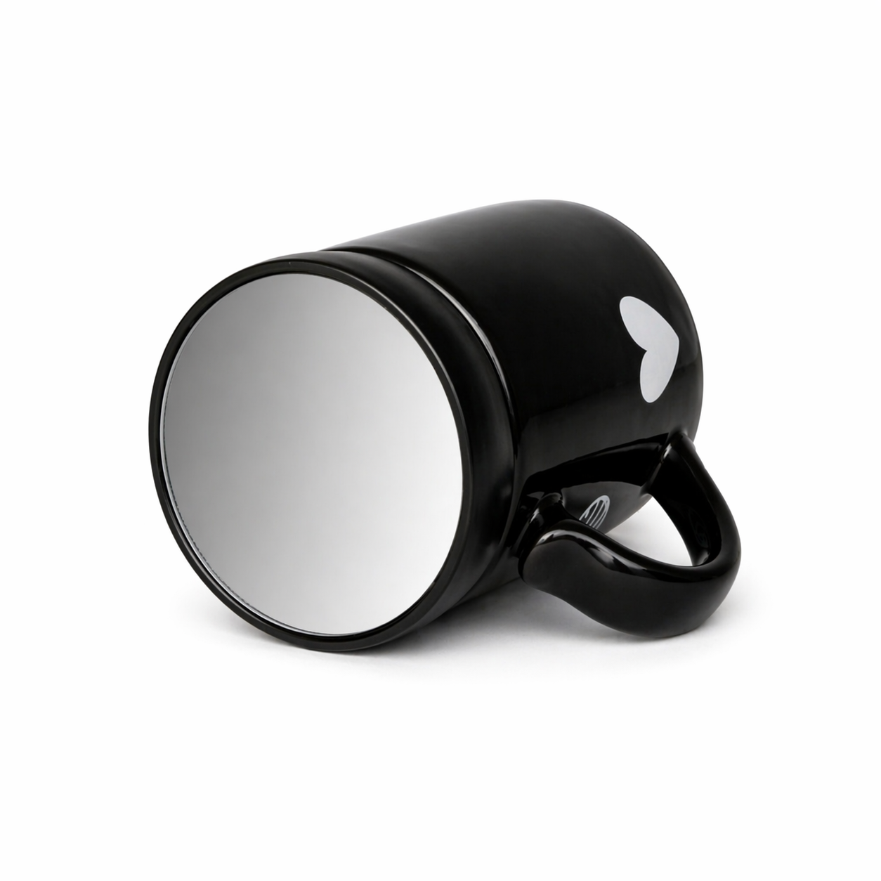 Givana Mr. Mirror Lid Mug with a sleek black finish and modern design, featuring a reflective lid and limited edition details.