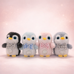 Givana Cuddle Penguin Squad plush toy in four cute colors, featuring soft fabric and adorable penguin design.