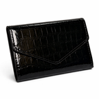 Givana Glossy Queen Wallet showing a sleek, shiny surface with multiple card slots and a compact design.