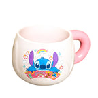 Disney Stitch "Sweet Pink" porcelain mug by Givana featuring a cute Stitch design on a pink background.