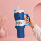 Givana Stanley Glow Tumbler mug in vibrant color, featuring a glow-in-the-dark design and sturdy handle for daily use.