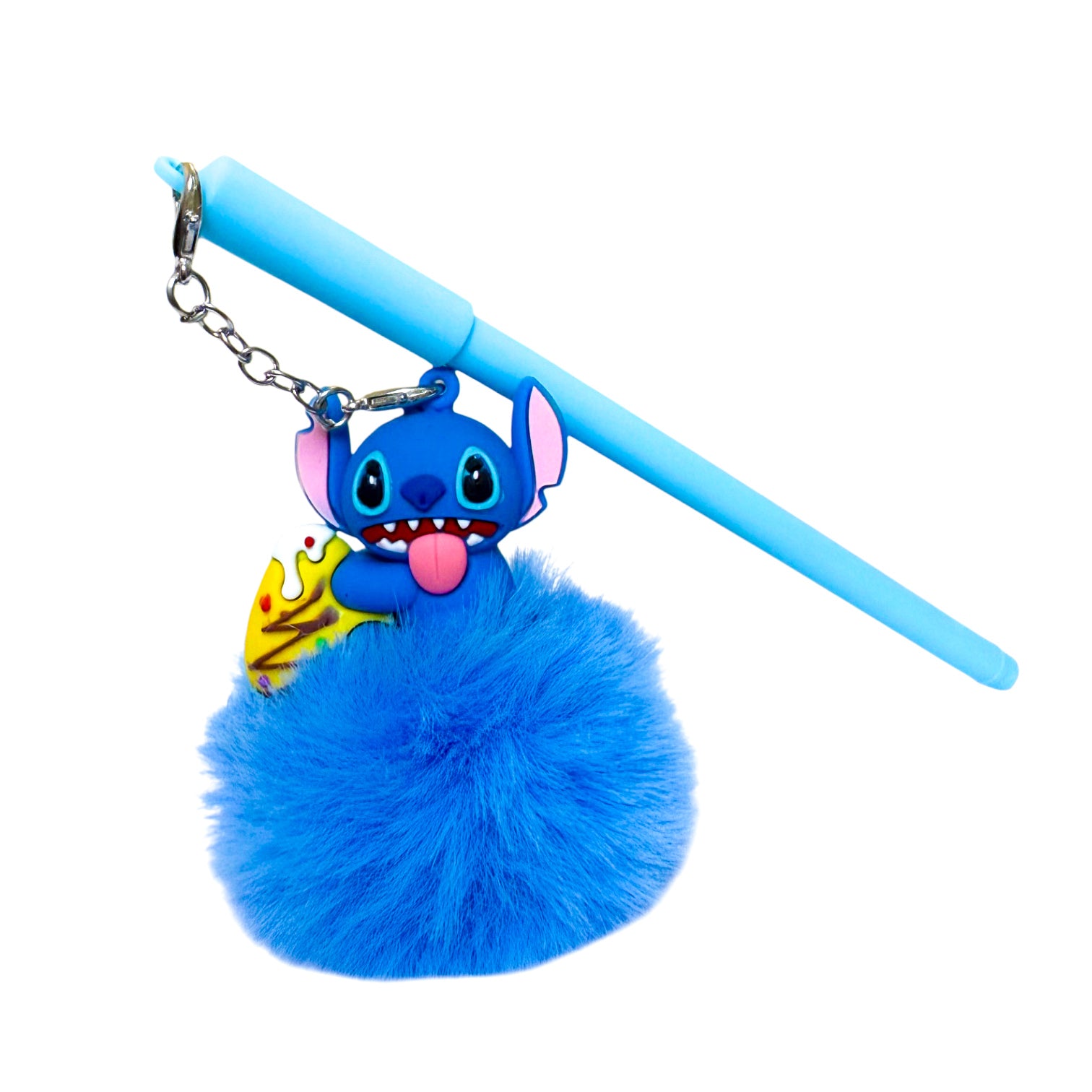 Givana Stitch & Angel Pom-Pom Pendant Gel Pen with colorful pom-pom charm and sleek gel ink body.