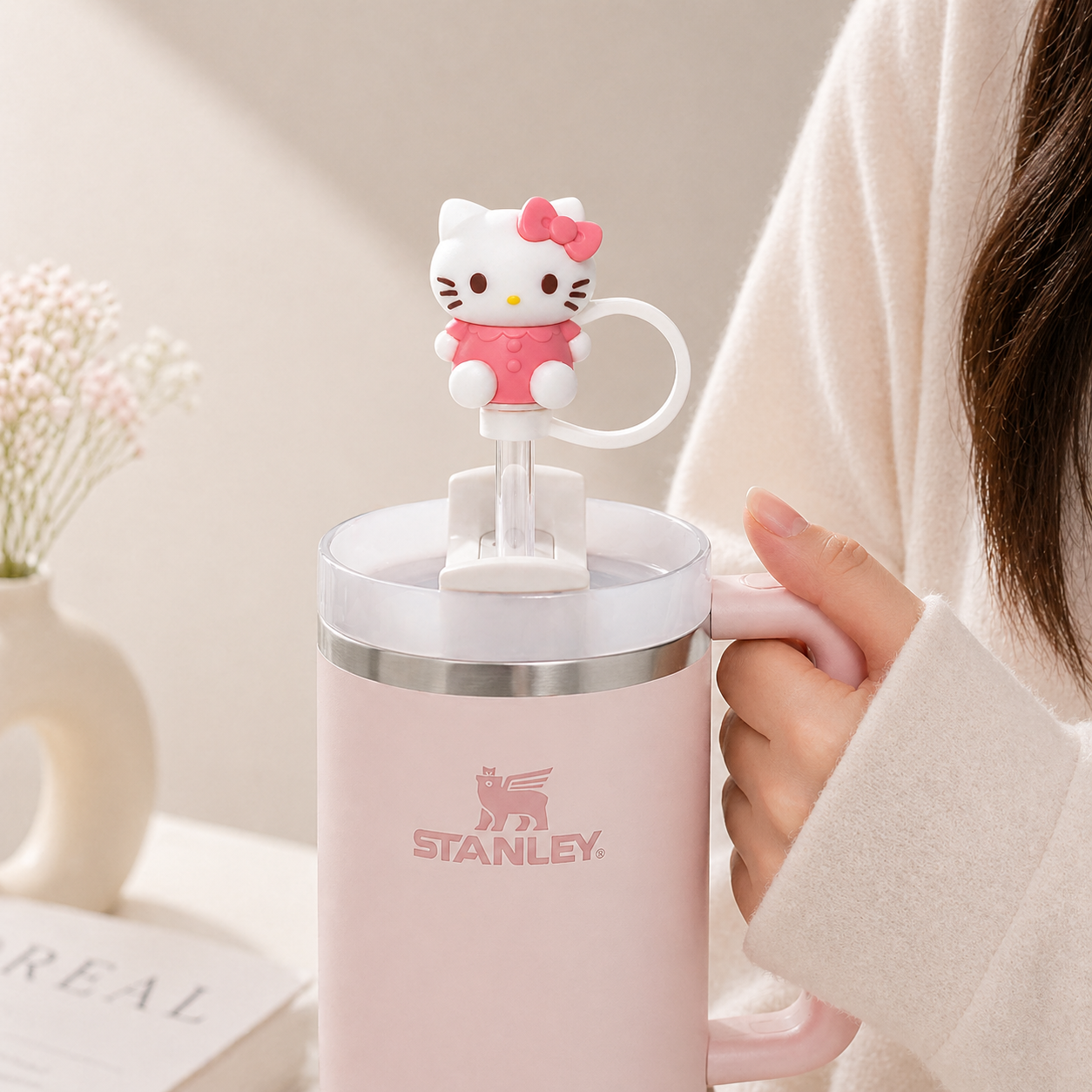 Hello Kitty Straw Topper —Stanley Mug Accessory- Cute Edition ✨🎀
