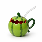 Givana Melon Mood Mug with vibrant watermelon design, ceramic cup featuring a cheerful, colorful fruit-themed illustration.