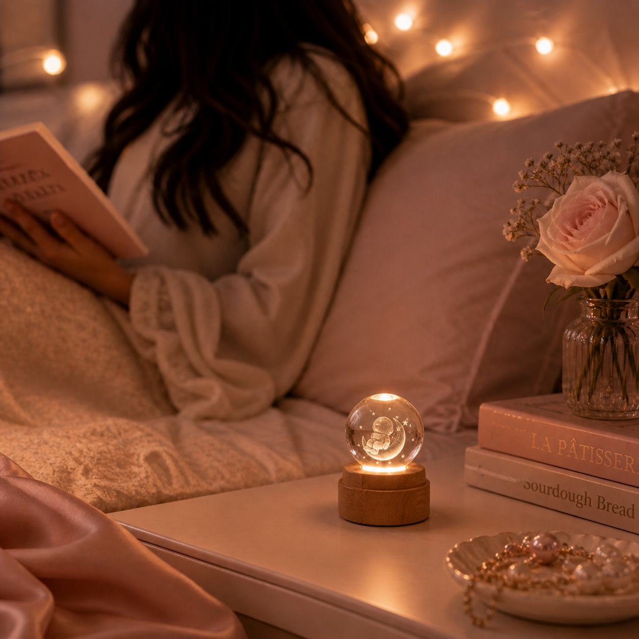 Fall in Love Moon Glow – Crystal Lamp 🌙💖