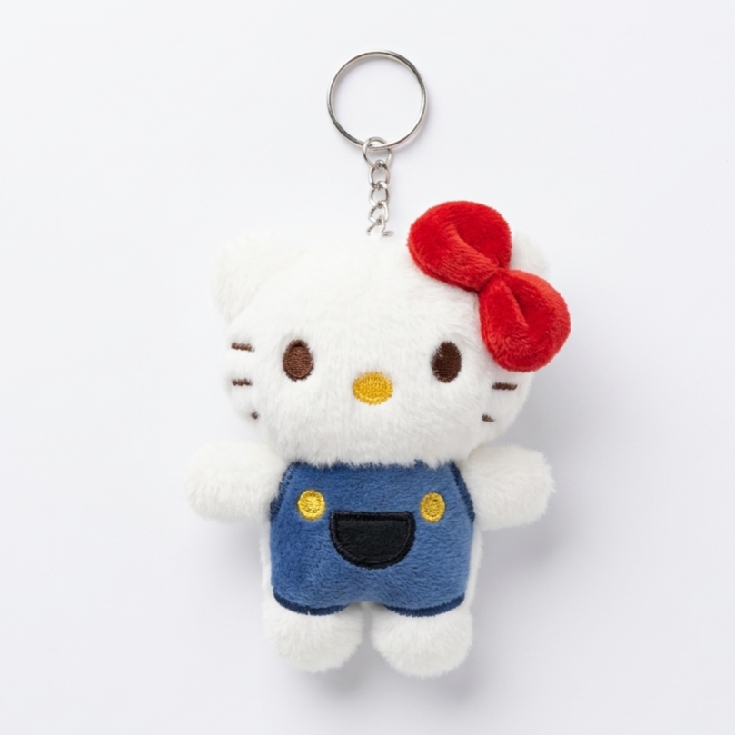 Givana Hello Kitty plush keychain featuring a soft, pink plush character with a keyring attachment for keys or bags.