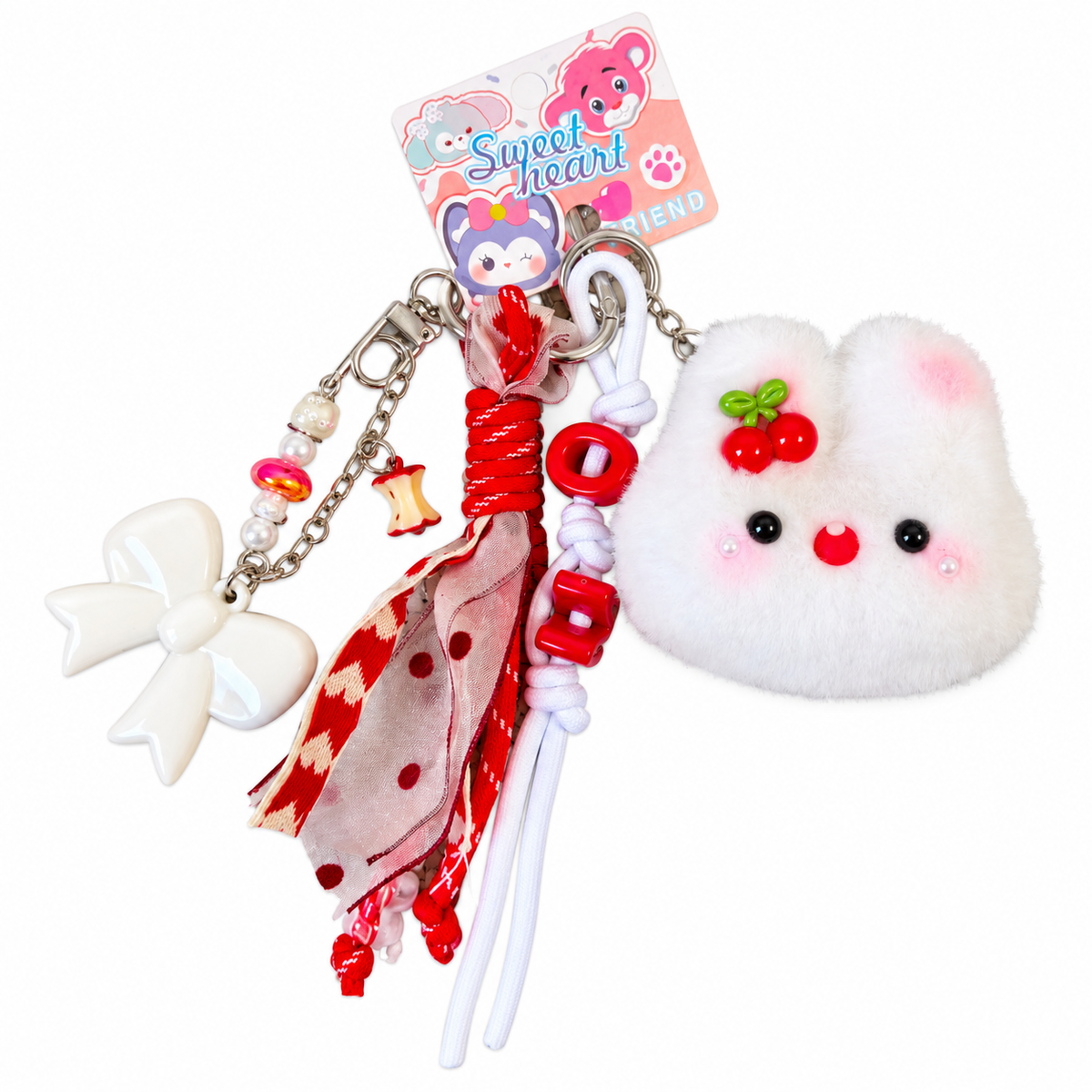 Sweetheart Cherry Plush Bag Charm & Keychain