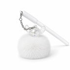 Givana fluffy charm pen in five colorful options, featuring a soft, plush charm and sleek pen design on a white background.