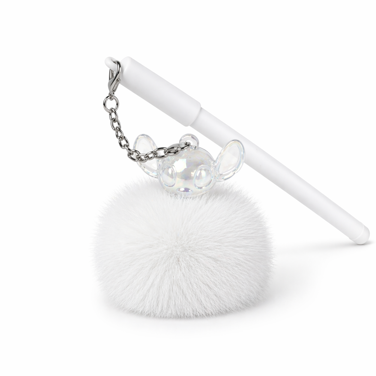Givana fluffy charm pen in five colorful options, featuring a soft, plush charm and sleek pen design on a white background.
