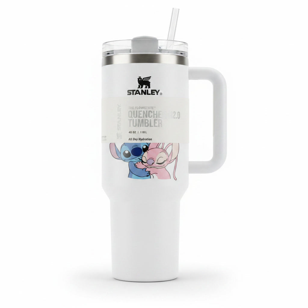 Stitch & Angel Stanley Mug – Love Edition 💙💖✨