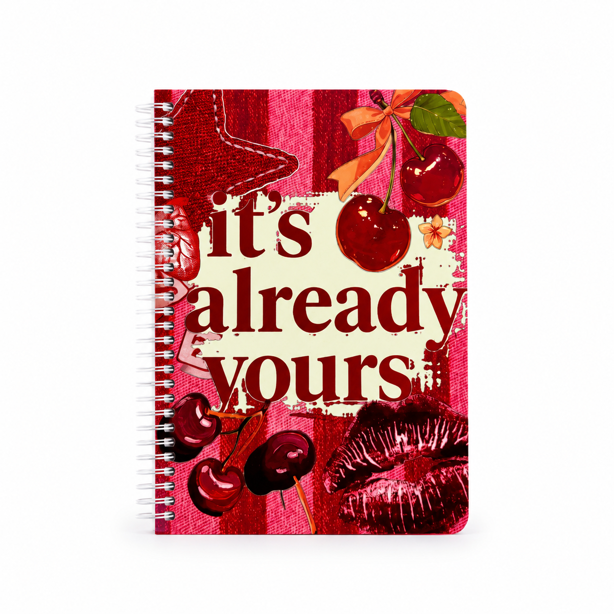 Cherry Mood Hardcover Notebook – A5 ✨🍒