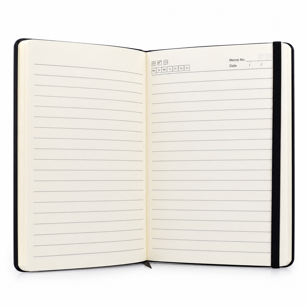 A5 Premium Leather Rubber Notebook – 80 Sheets | Available in 2 Colors