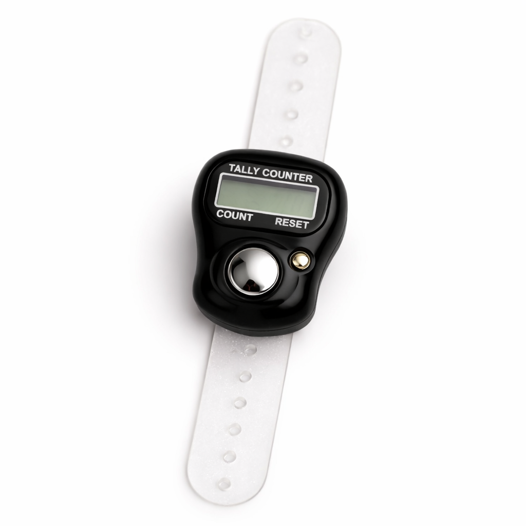 Givana digital tasbih finger counter showing a sleek black device with digital display and counting buttons.