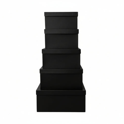 Black Givana gift box with fillers, showcasing a sleek packaging for elegant gift presentation.
