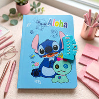 "Stitch Secrets" Secret Diary with Lock & Pen — Available in 2 colours 🩷🩵