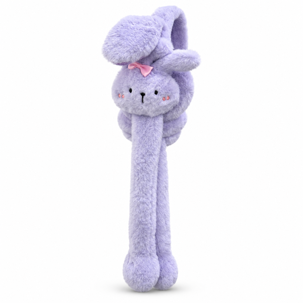 Bunny Moving Ears Plush Earmuffs – 4 Colors