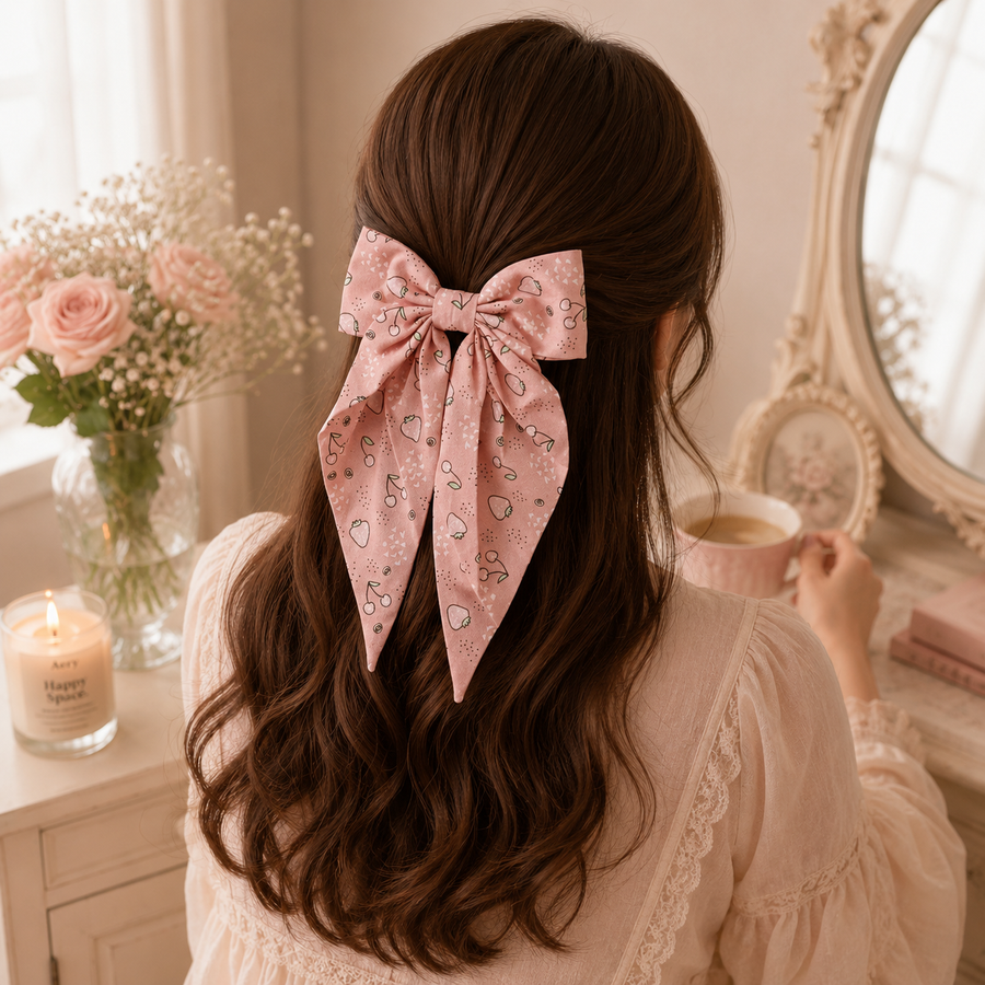 Patterned Ribbon Elastic Hair Tie